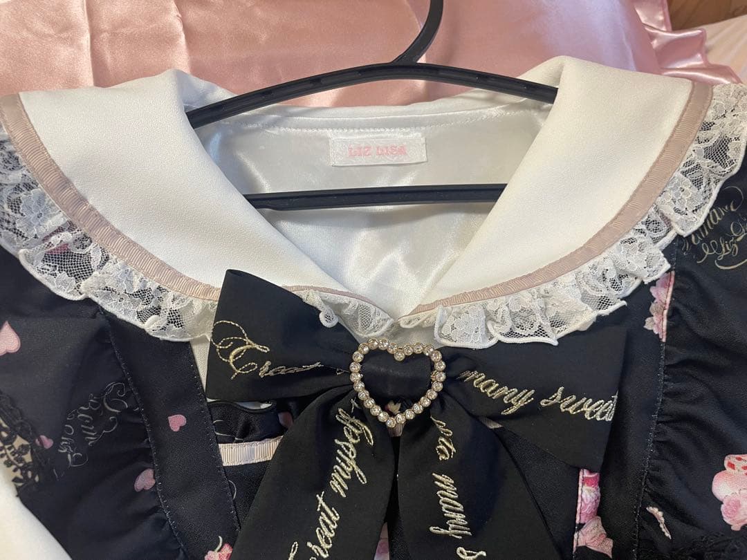 LIZLISA アフタヌーンティー柄 ワンピース　黒