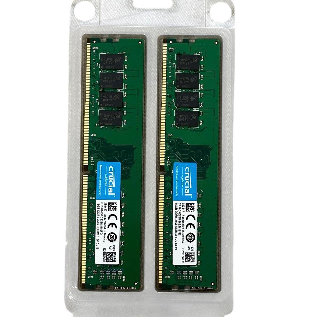 crucial 32GB Kit (16GBx2) DDR4 2666 メモリ