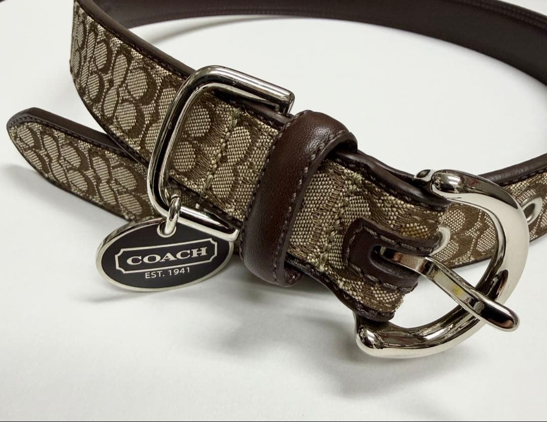 COACH コーチ■大型犬／首輪■シグネチャー：ブラウン茶色　犬用 サイズ：XL