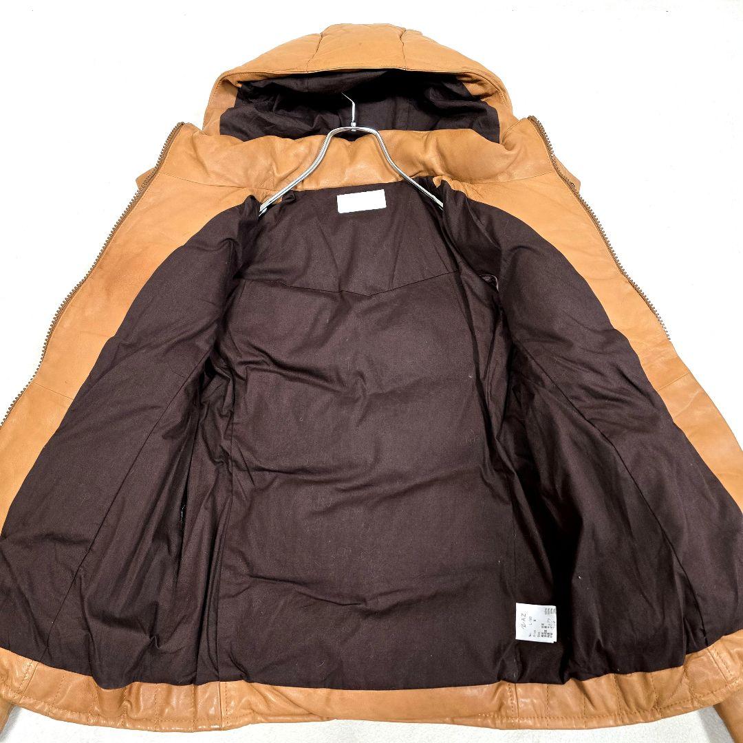 エーゼイバイジュンハシモト レザー ダウンジャケット 羊革 2way キャメルM