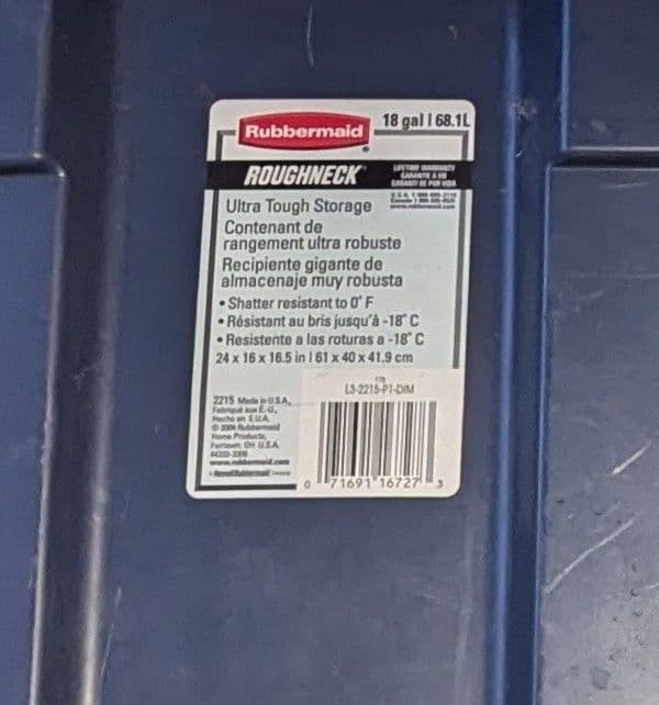 その他 Rubbermaid RoughneckStorage Box, 18 gal