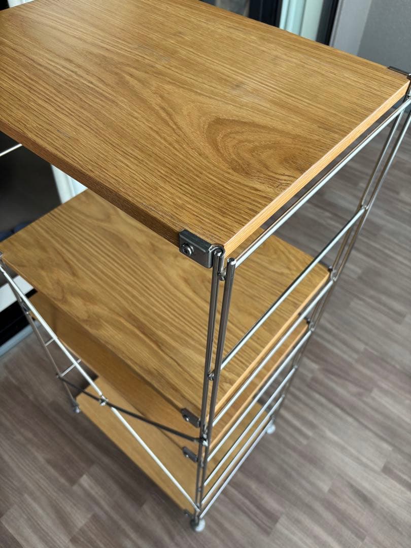 ステンレスユニットシェルフ オーク材棚セット 中 MUJI 無印良品