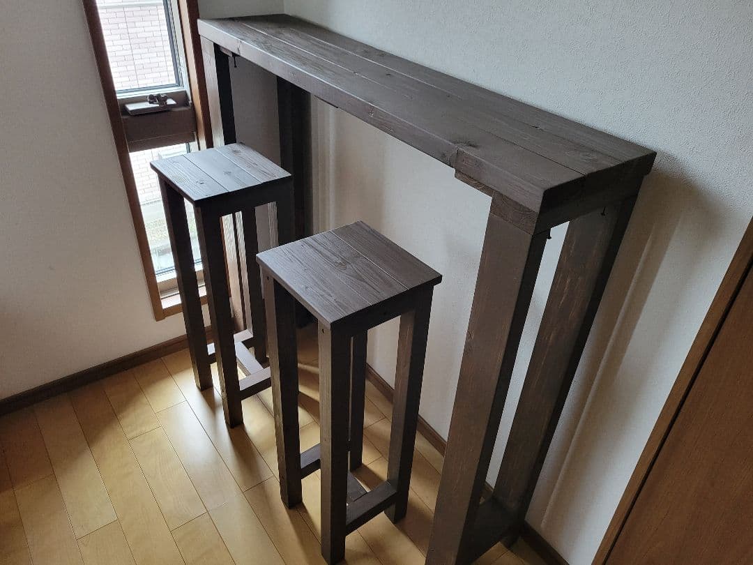 送料込み　120×27 高さ95 アンティーク　ウォールナットワックス