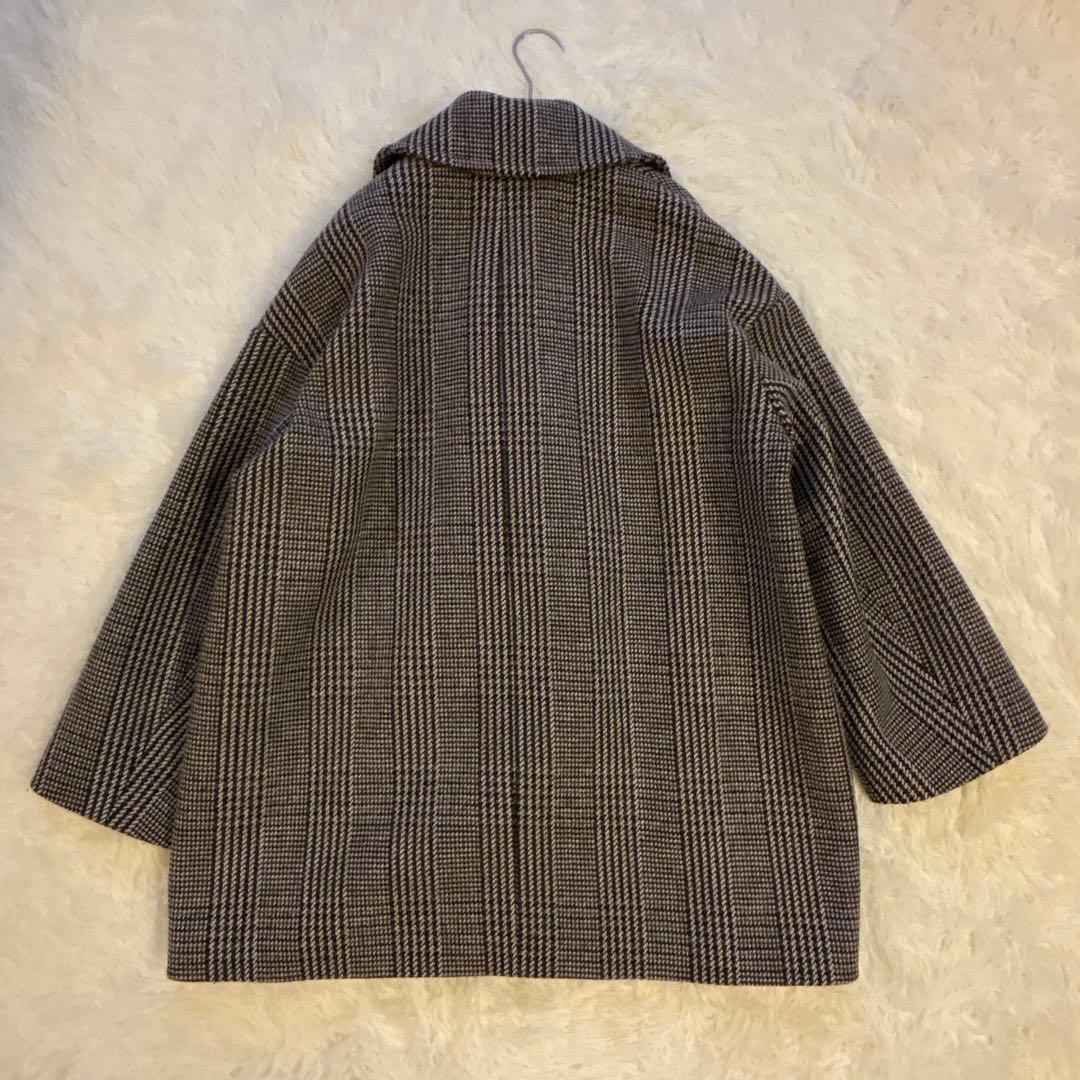 【極美品】ジャーナルスタンダードレリューム　ダブルカラー　チェックコート 茶