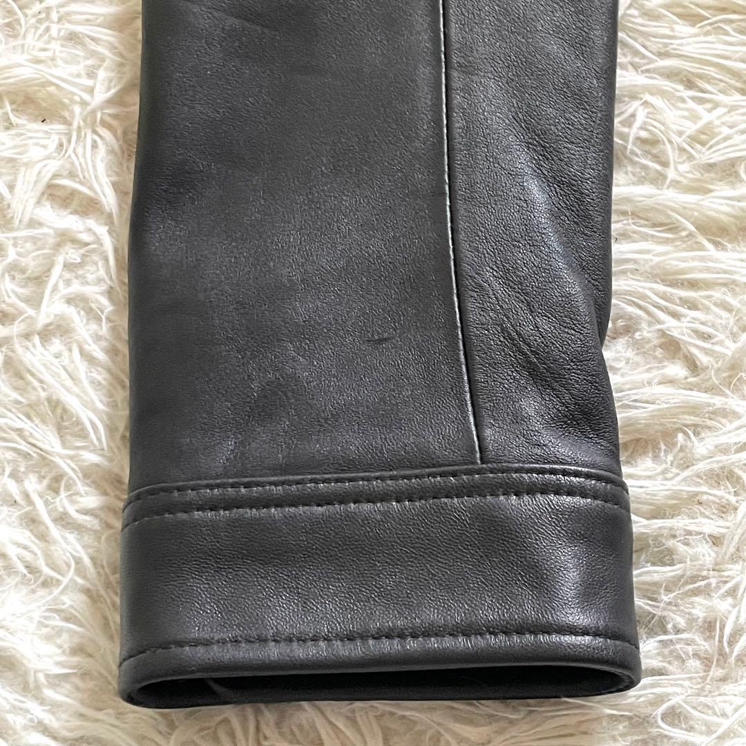 291295=HOMME ラムレザージャケット シングル 黒 4