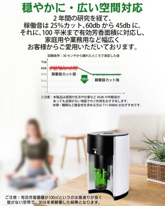 アロマディフューザー ネブライザー式 TYPE-C 給電式 2022ヨガ室