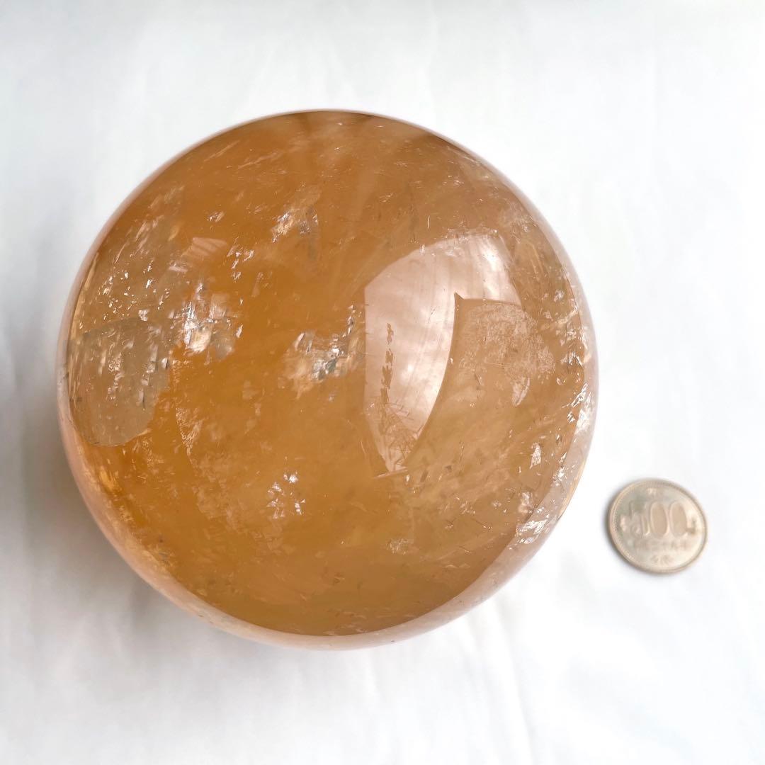 100mm超え 大玉 ハニーカルサイト スフィア 天然石 置物 丸玉