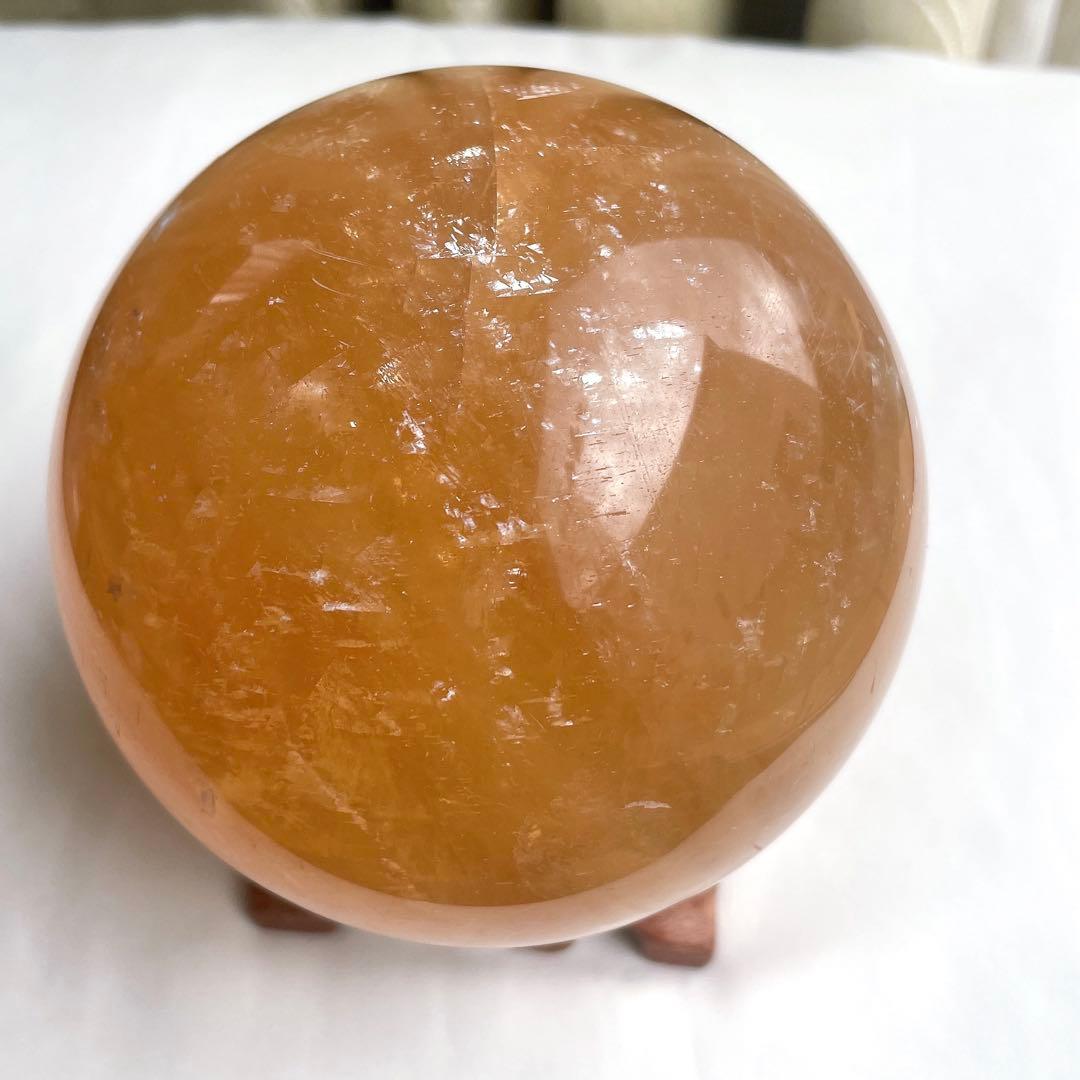 100mm超え 大玉 ハニーカルサイト スフィア 天然石 置物 丸玉