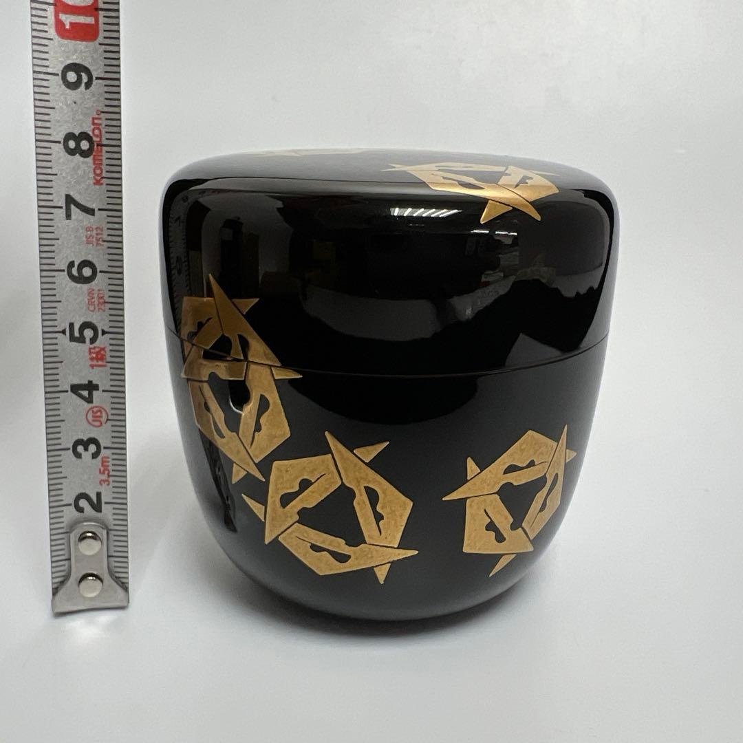 専用　即中斎書付有　内朱塗ウロコ鶴大棗　共二重箱　東Y8-0105☆1Fトトオオ