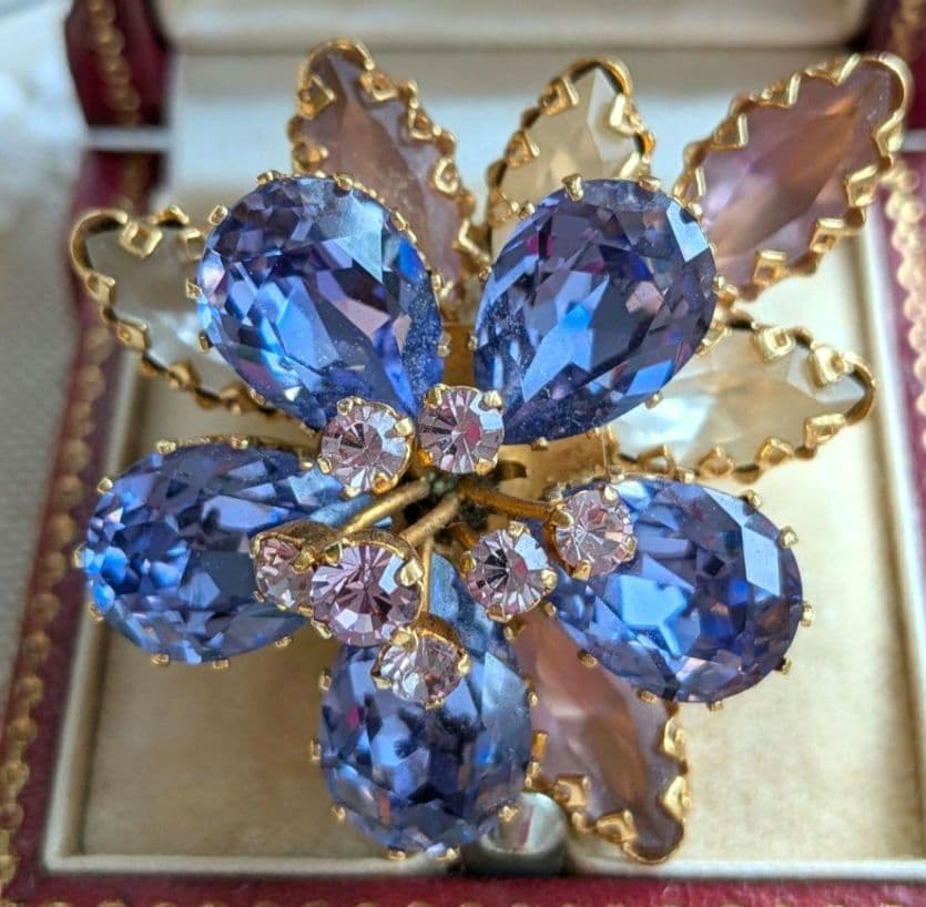 チェコ 香水瓶 コバルトブルーが綺麗 ボヘミアンガラスと他4点と2セット