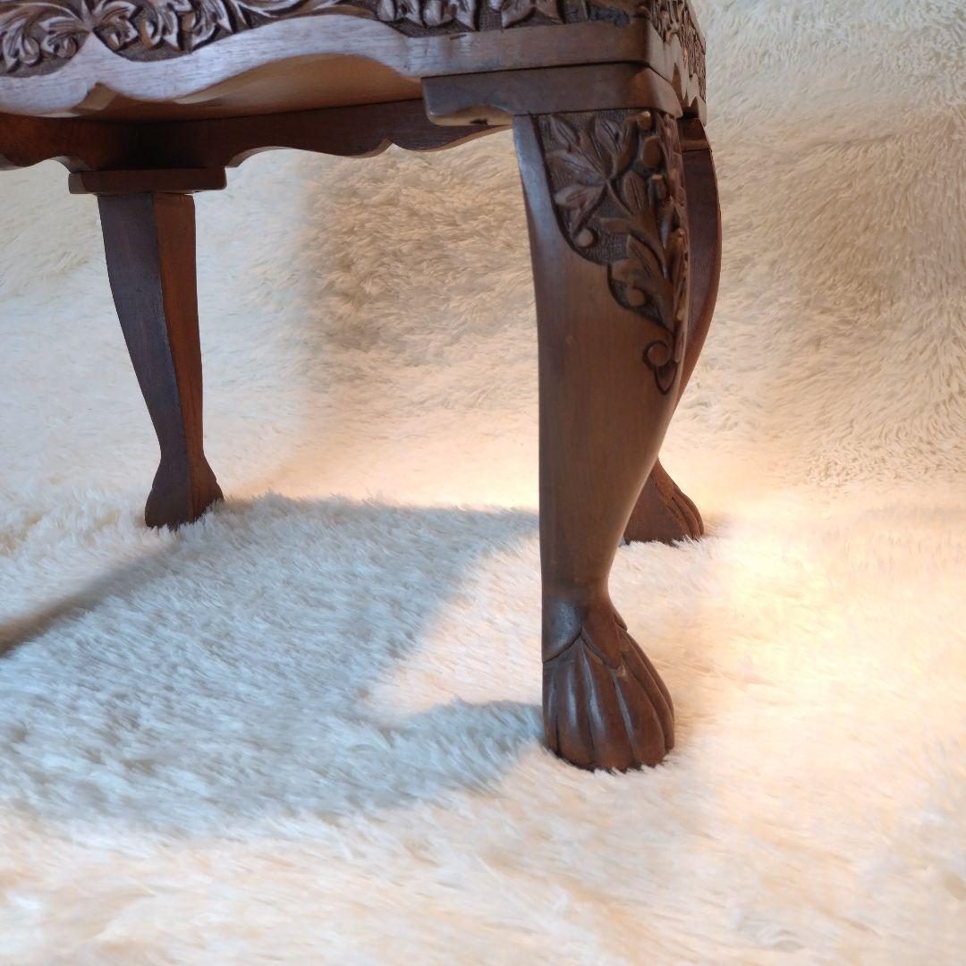 アンティーク(彫刻)　猫足　ローテーブル