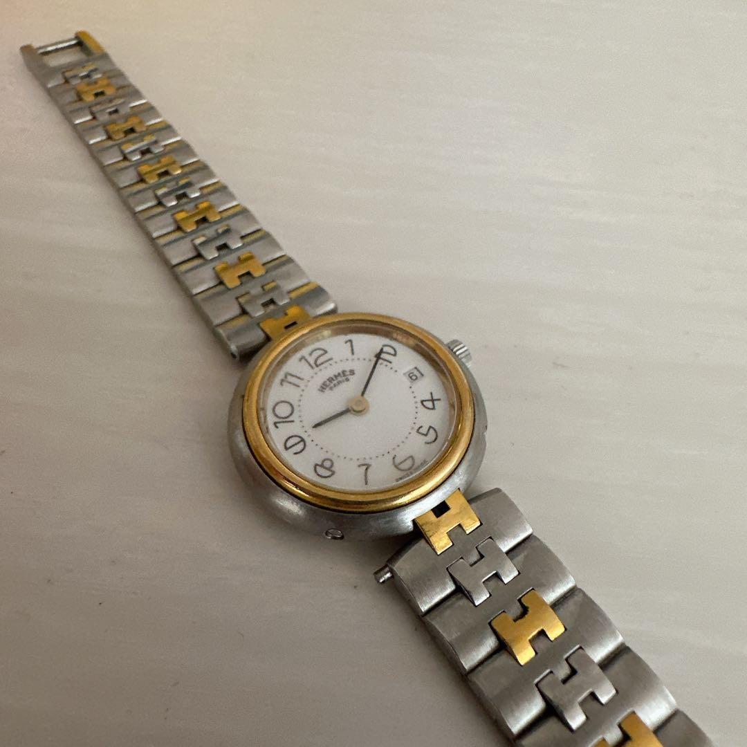エルメス クリッパー レディース腕時計 コンビ シルバー×ゴールド