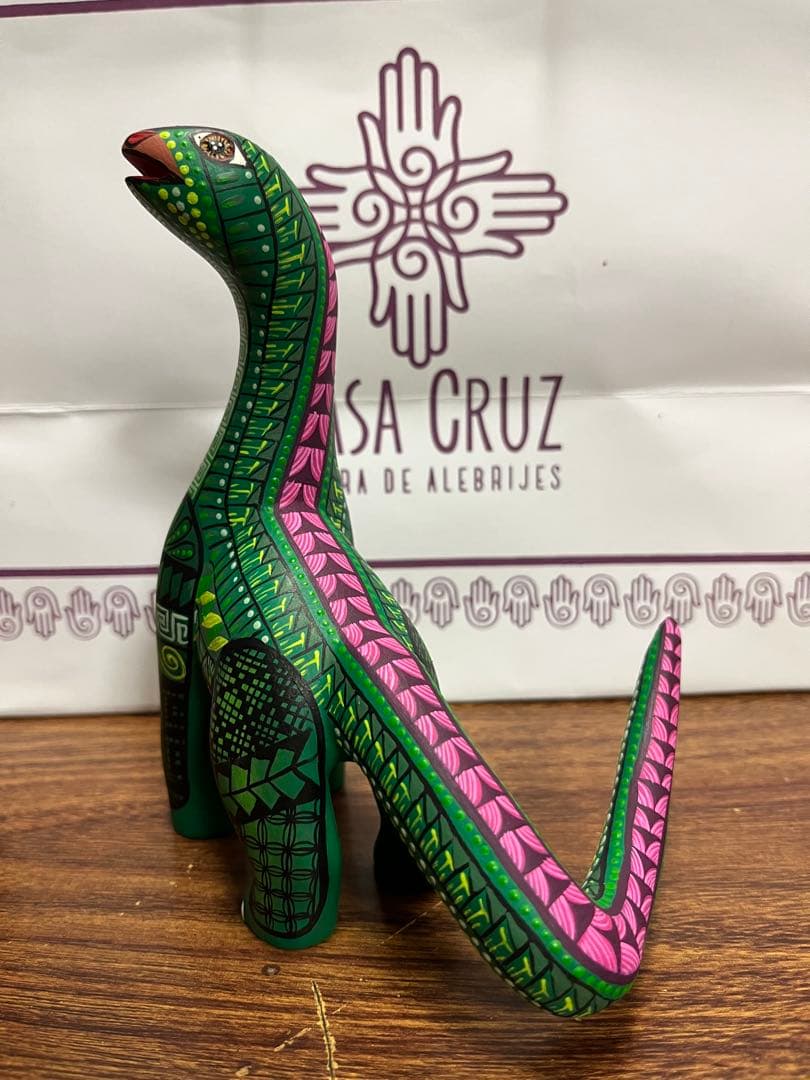 メキシコ伝統工芸 アレブリヘ 緑色恐竜 Taller Casa Cruz