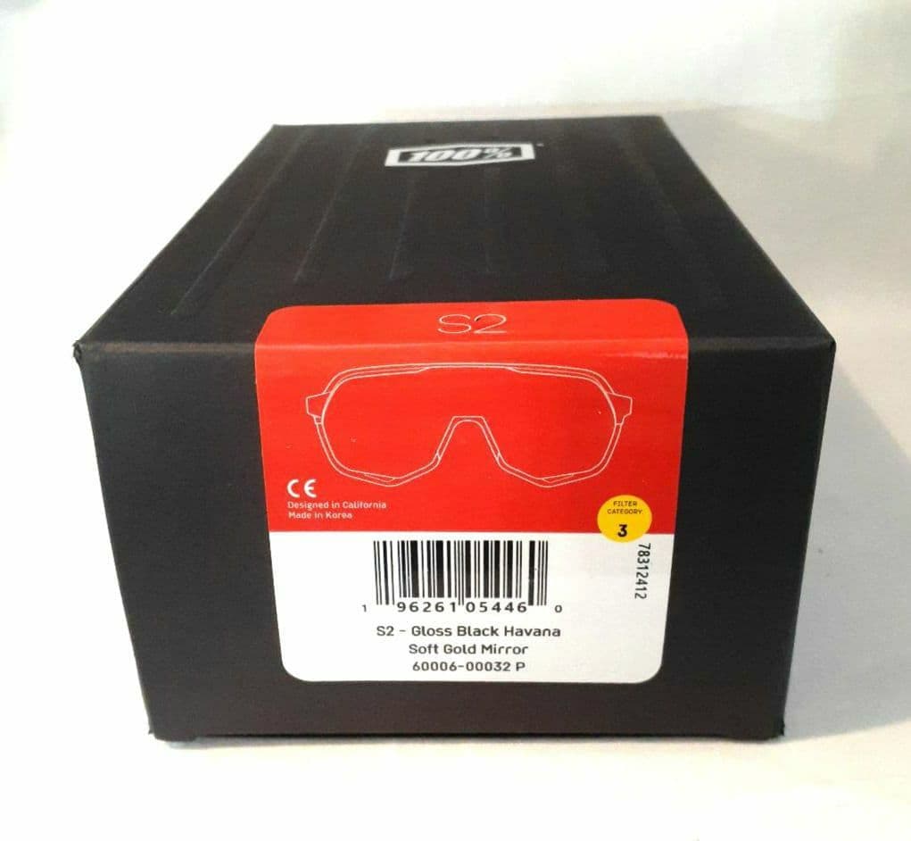 最新モデル 100% S2 グロスブラック ハバナ ワンハンドレッド サングラス