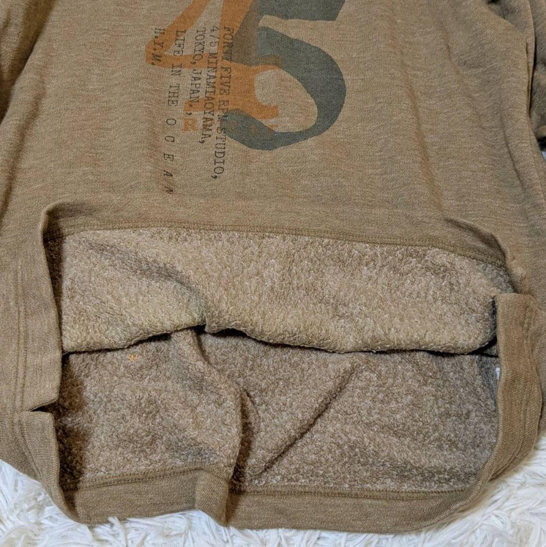 45R 裏毛deレイヤードロゴの908Tシャツ ベージュ M