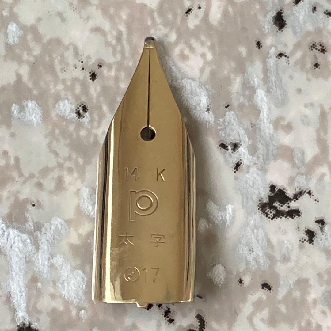 #168 オーバーホール済み 万年筆 PLATINUMプラチナ ロング 14k