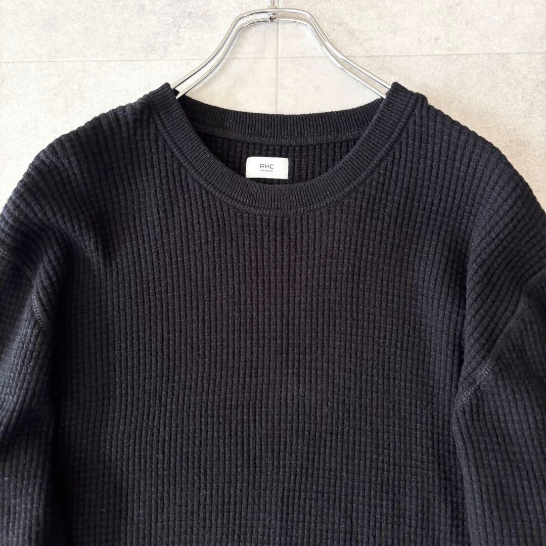美品✨️RHC ロンハーマン ウールクルーネック リブニット M ブラック 黒