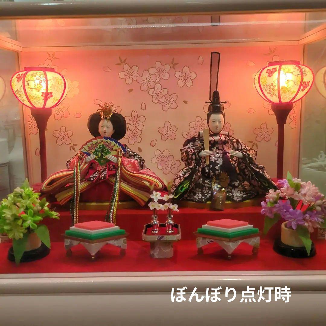 雛人形ケース入 親王飾りピンク