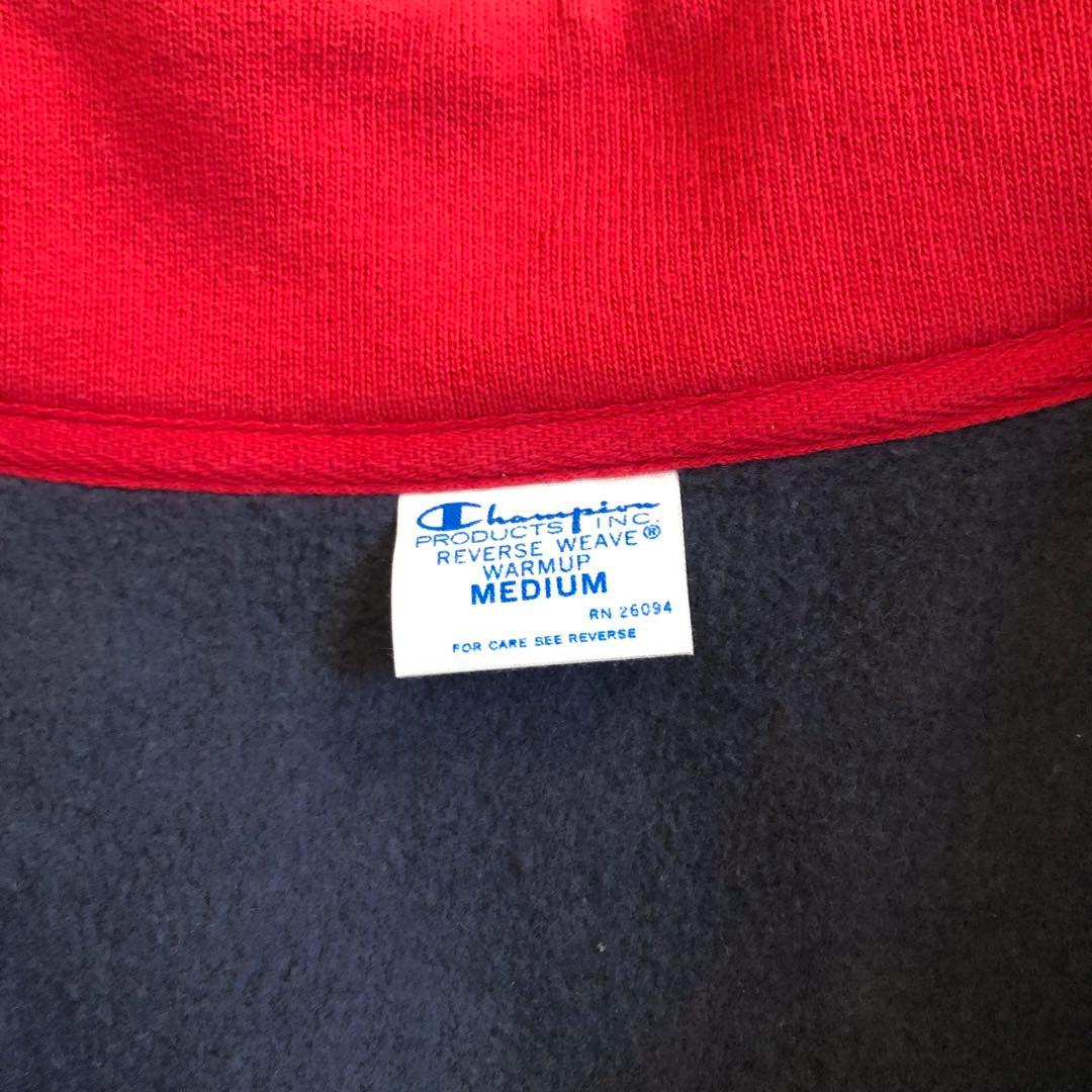 Champion×BEAMS 別注 ハーフジップ スウェット 裏起毛 青タグ