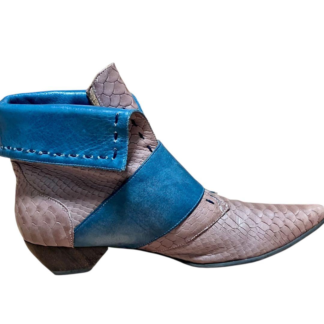 希少✨John Fluevog パイソン型押　アンクルブーツ　8.5 ギャルソン