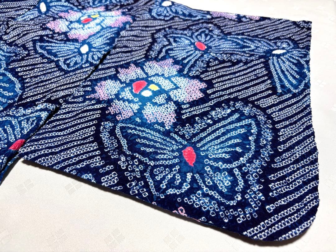 超美品　和服　綿100% 蝶模様　有松絞り　浴衣(クリーニング済) 早い者勝ち