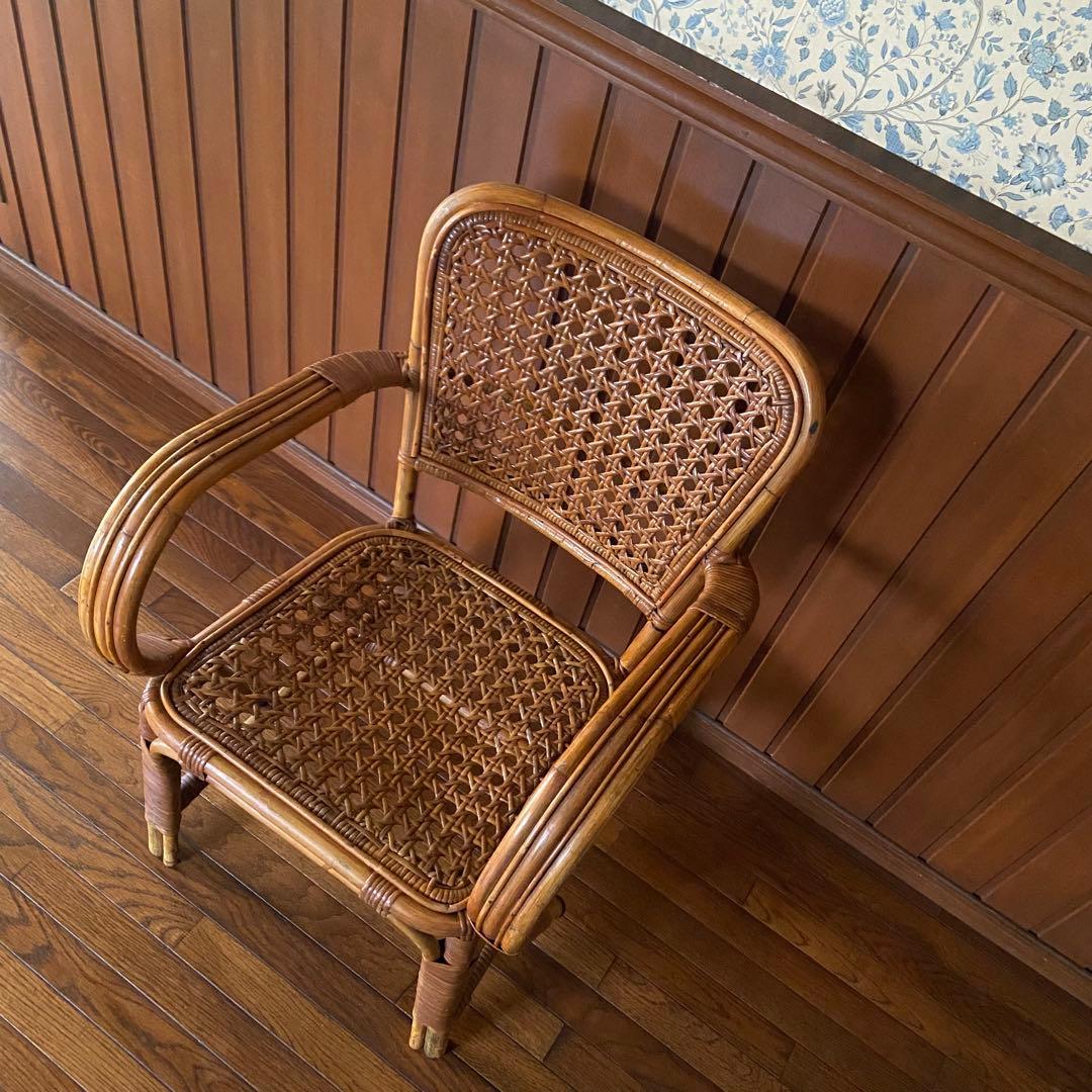 オールド ラタン チェア　ビンテージチェア　アンティークラタン　籐椅子