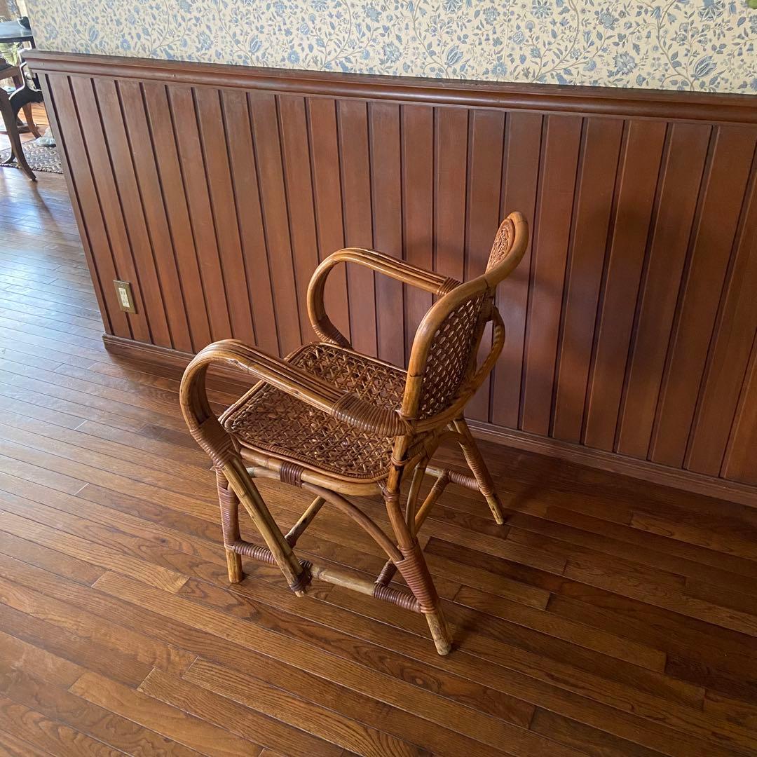 オールド ラタン チェア　ビンテージチェア　アンティークラタン　籐椅子
