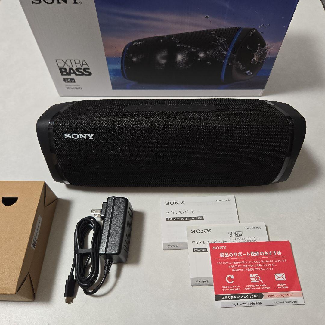 SONY SRS-XB43 EXTRA BASS ワイヤレススピーカー ブラック