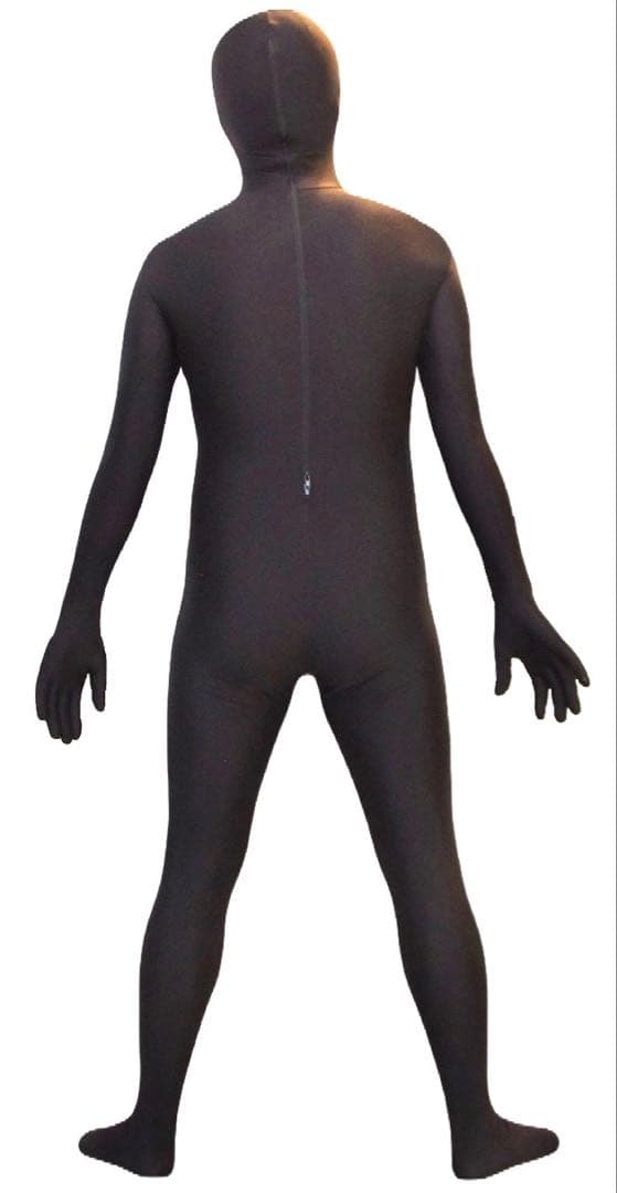 即購入OK。Mサイズ男性用光沢黒色凸仕様ゼンタイフルフェイスマスク全身タイツ