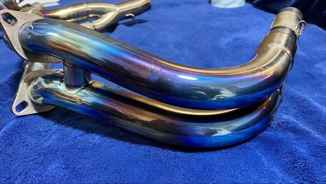 【美品】OverRacingフルチタンメガホンマフラーエンド焼き有ZX25R用