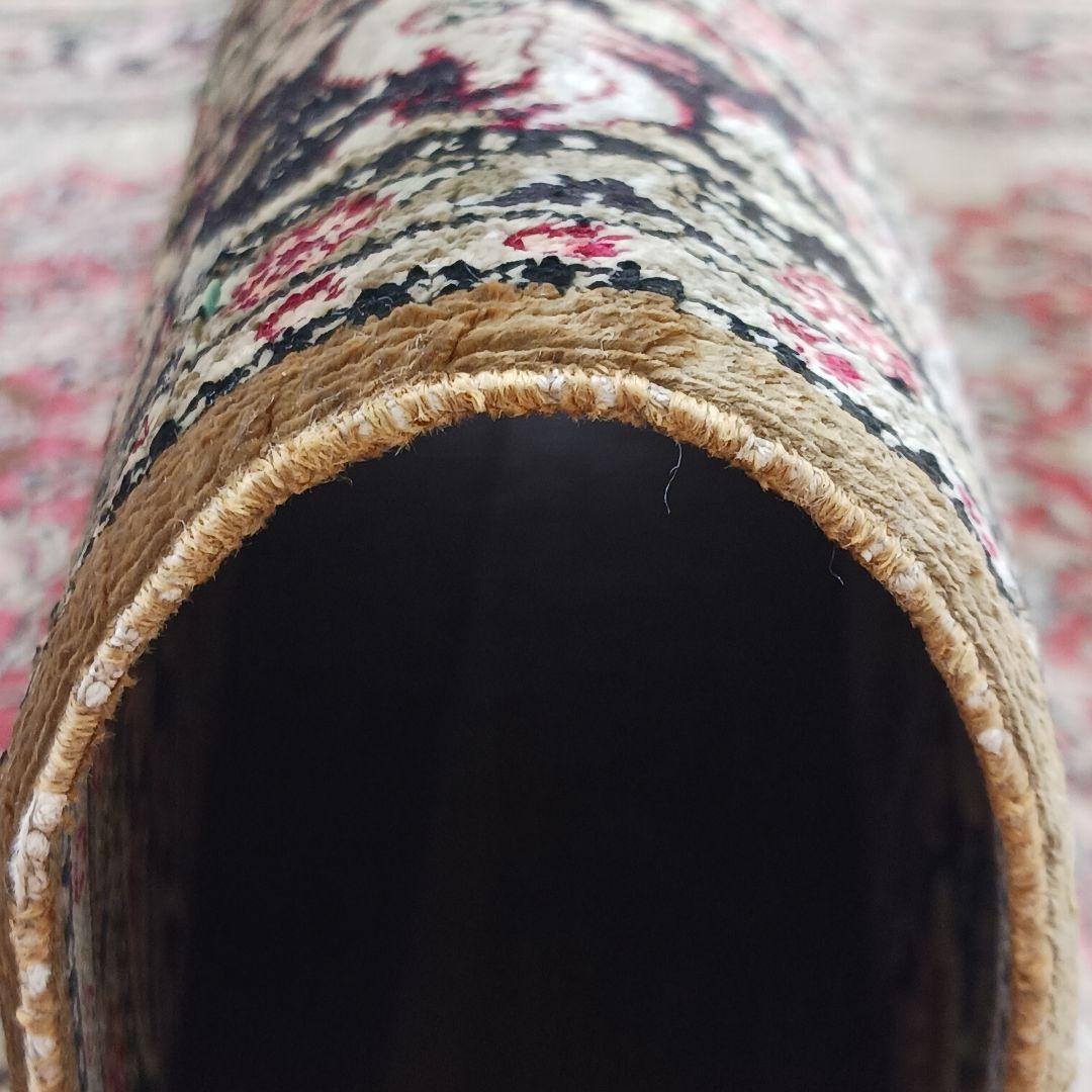 Y3354 高級ペルシャ絨毯 クム シルク100% 手織り メダリオン