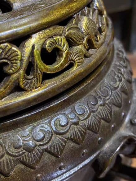 銅器 仏教 香炉 法器 古美術 コレクション品 銅製 工芸品 彫刻装飾品置物