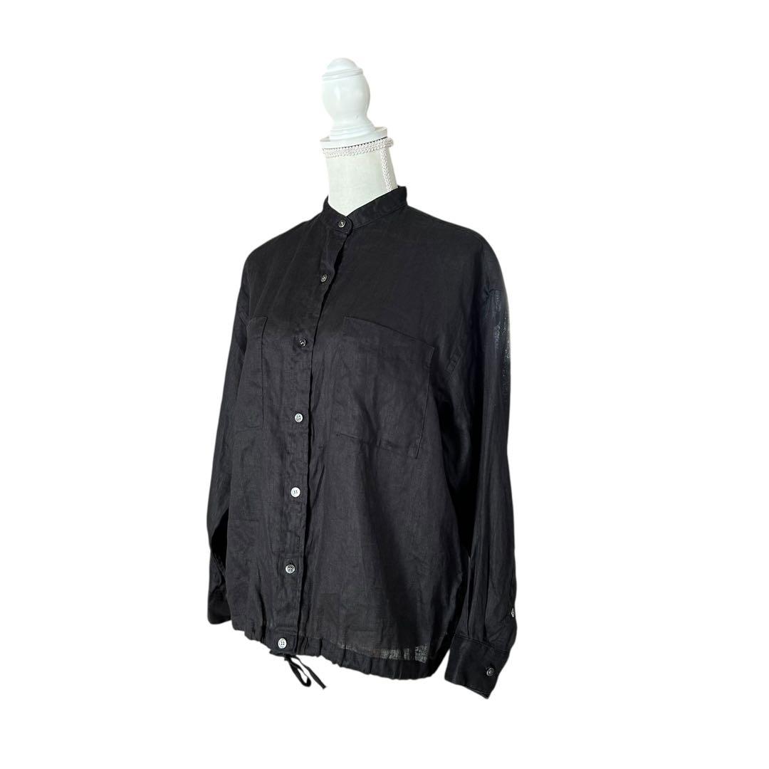 ♦︎美品フレームワーク　フレンチリネンドロストシャツ　黒