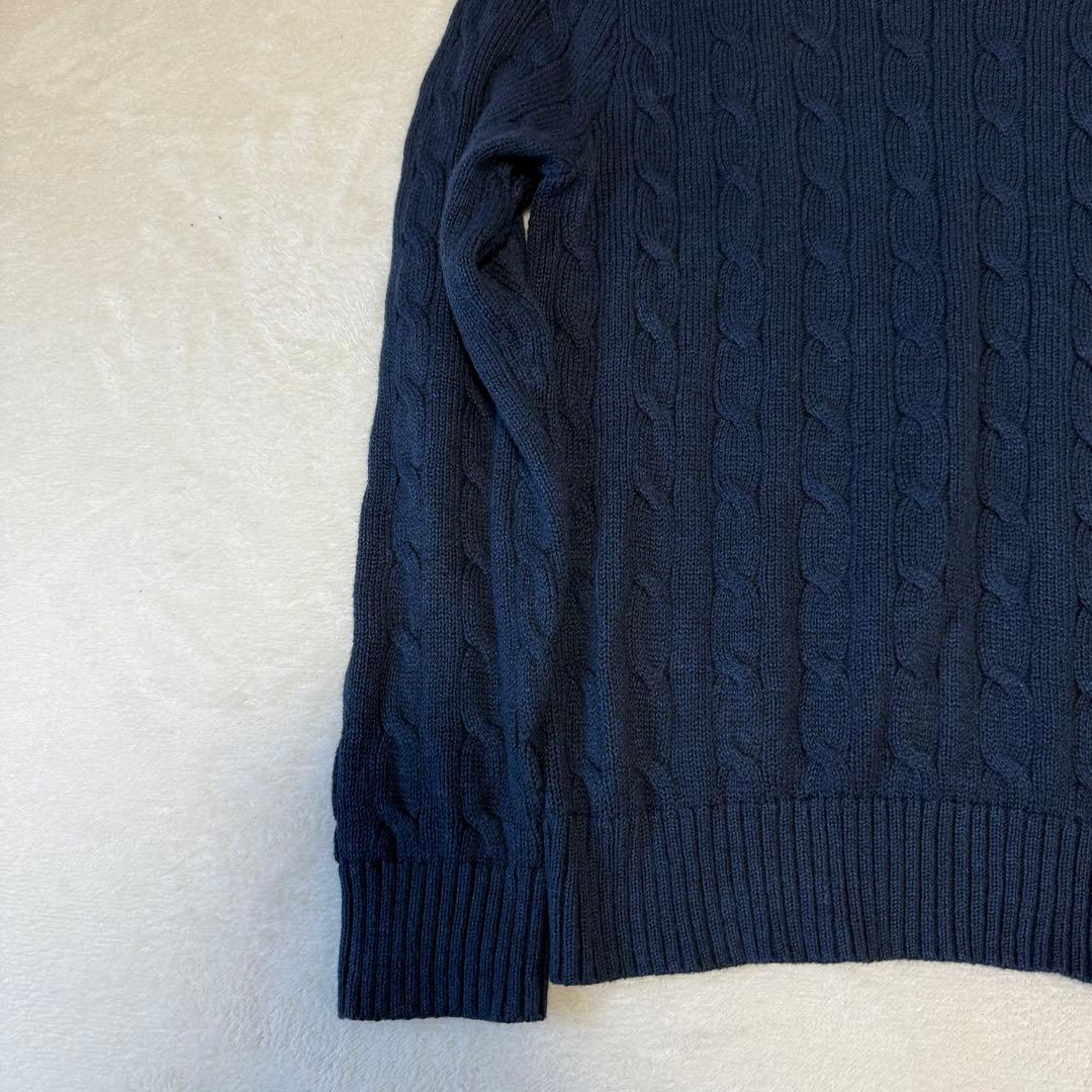 美品　ポロラルフローレン　ケーブルニット　ニット　M ネイビー