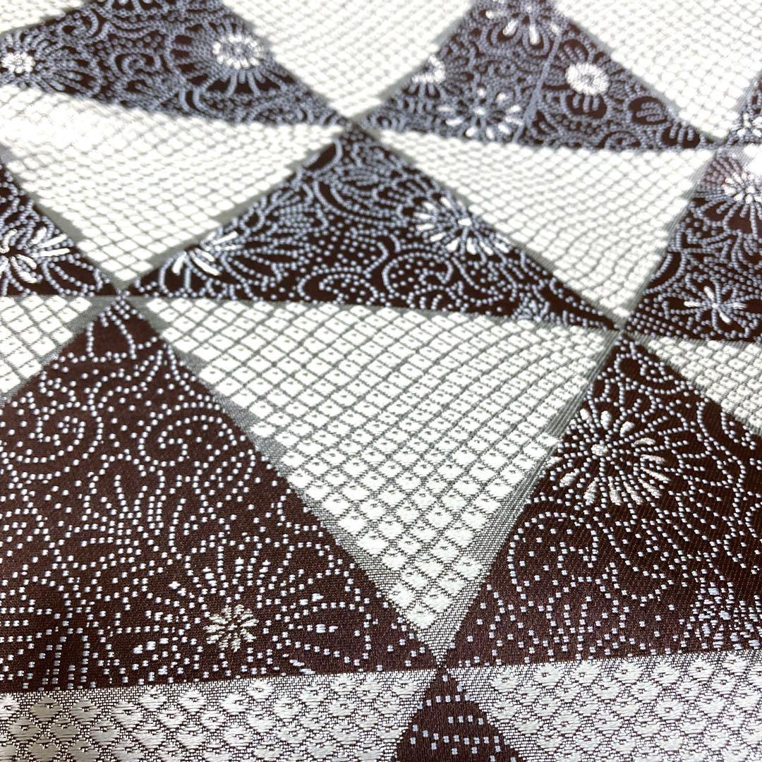 専用ページ　正絹　六通袋帯【鱗文様　花　鹿の子】