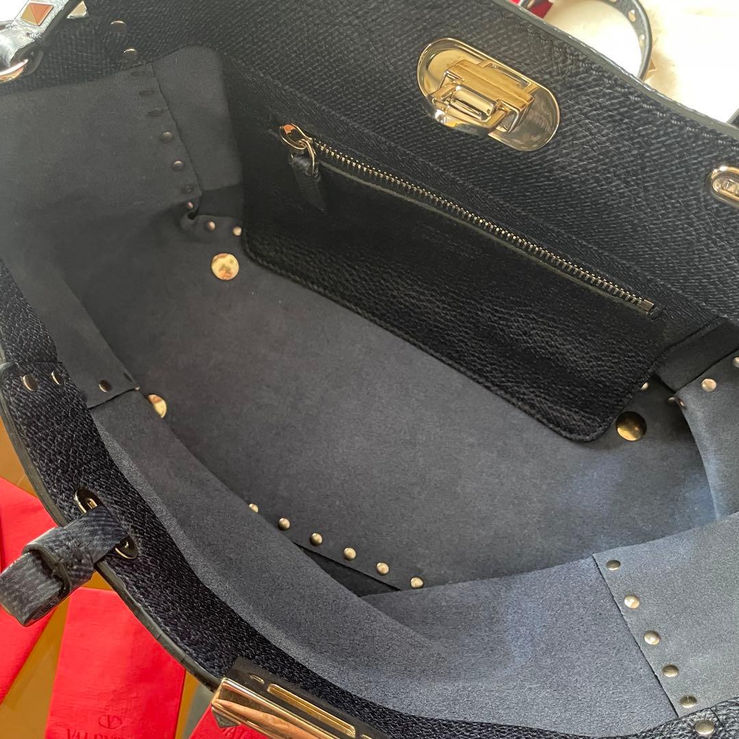 【美品】VALENTINO ヴァレンティノ ロックスタッズ 2WAY トート