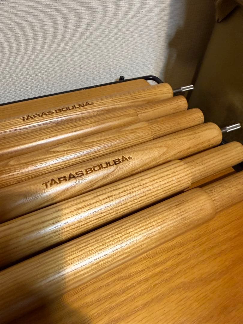 【美品】タラスブルバ　木製　タープポール240　2本組　ホワイトアッシュ