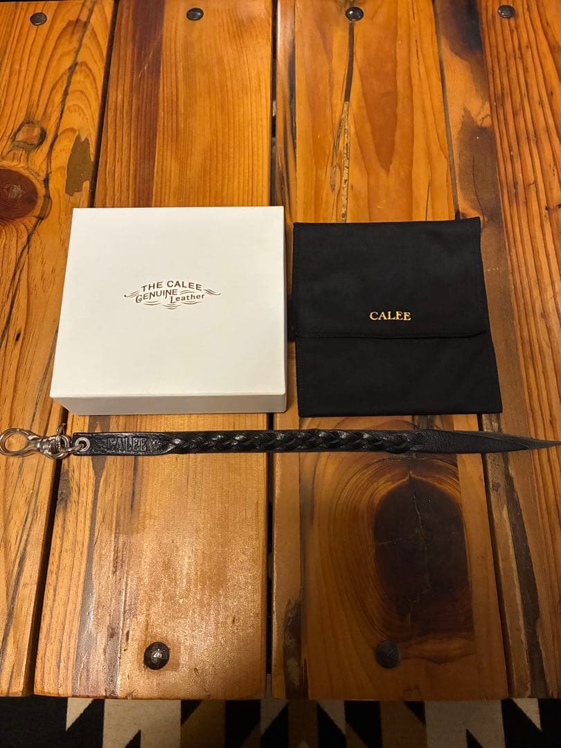 【 CALEE 】スタッズ レザー キーリング / ロング