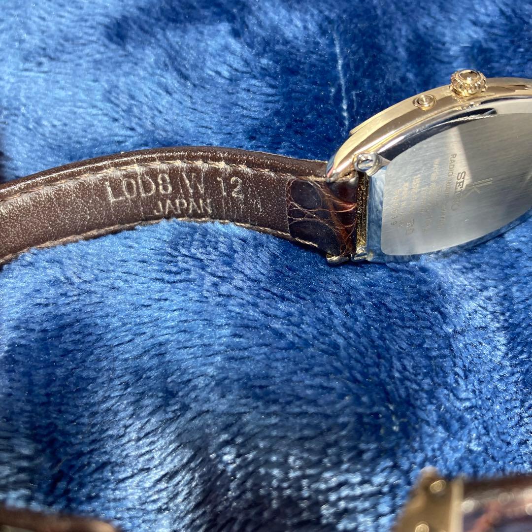 【美品　可動品　箱アリ】SEIKO LUKIA ブラウンレザー腕時計