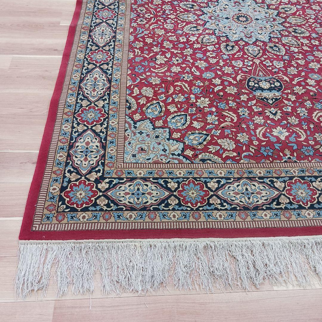 Y3055 最高級中国緞通 ウール×シルク 特大 大判217×301㎝