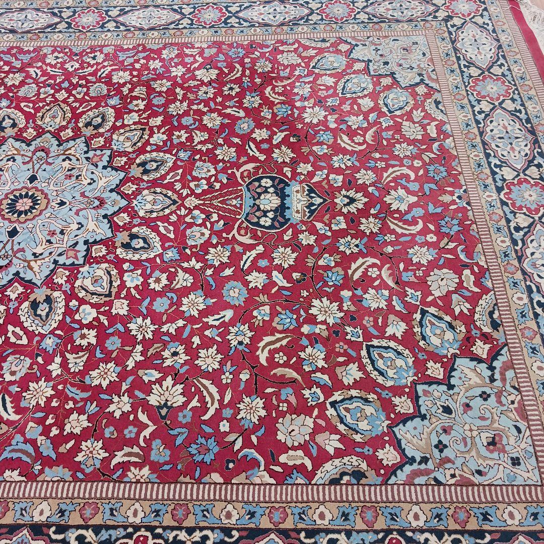 Y3055 最高級中国緞通 ウール×シルク 特大 大判217×301㎝