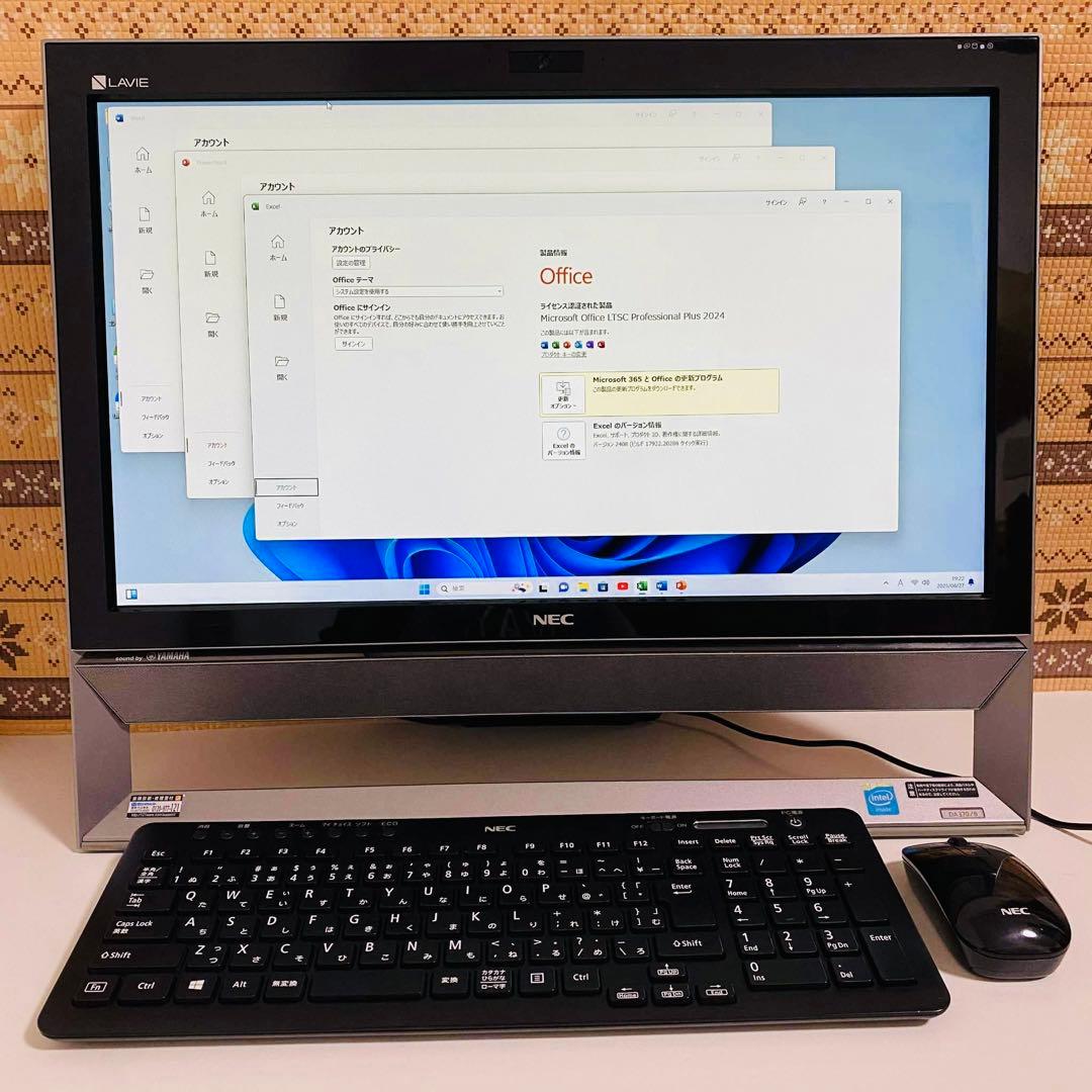 Y763 NECデスクトップSSDサクサク動く Windows11オフィス付き