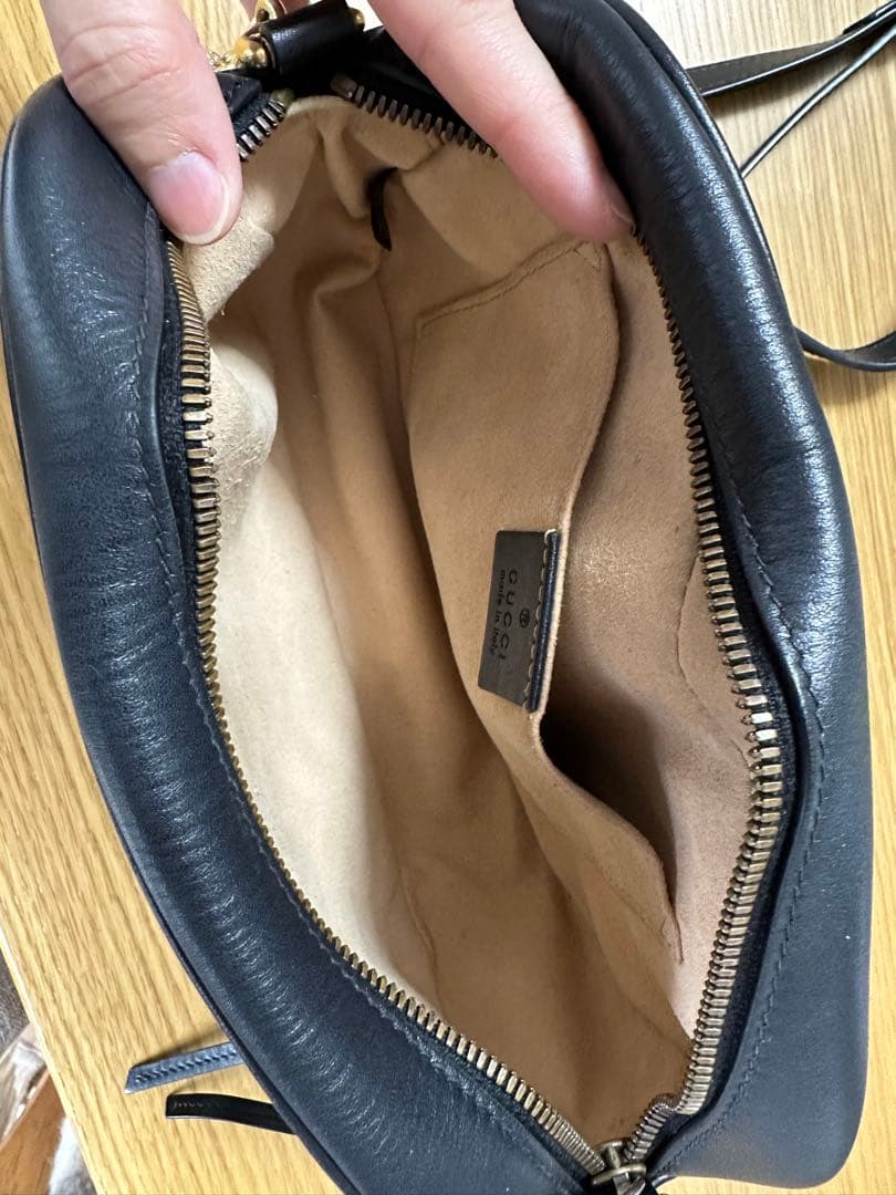 GUCCI マーモント　キルティング　GG チェーン　ショルダーバッグ　ブラック