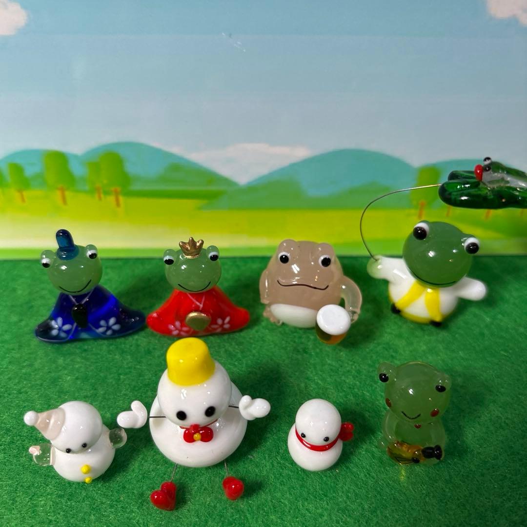かえるん　ガラス細工　ミニチュア