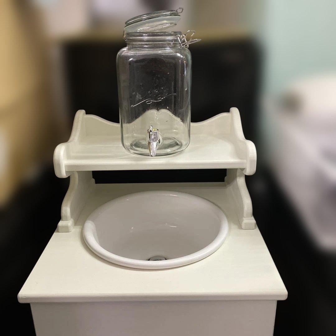自宅サロン洗面台　簡易手洗い洗面台家具42cmx42cm イベント設置