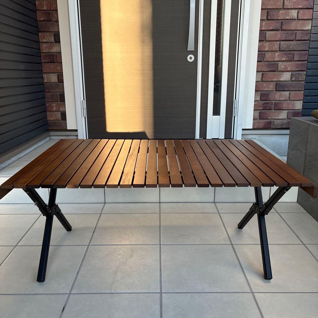 クイックキャンプ　ロールウッドテーブル