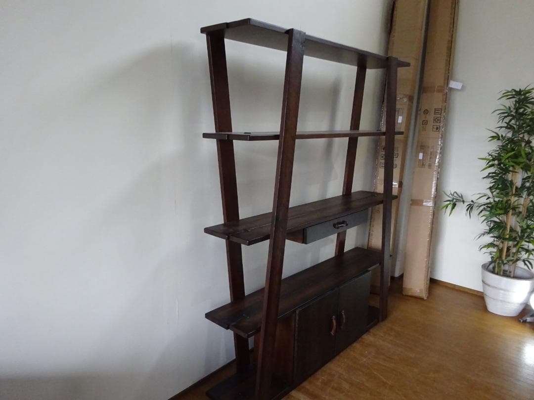 民芸家具　和モダン　オープンシェルフ　飾り棚　天然木　無垢材　美品