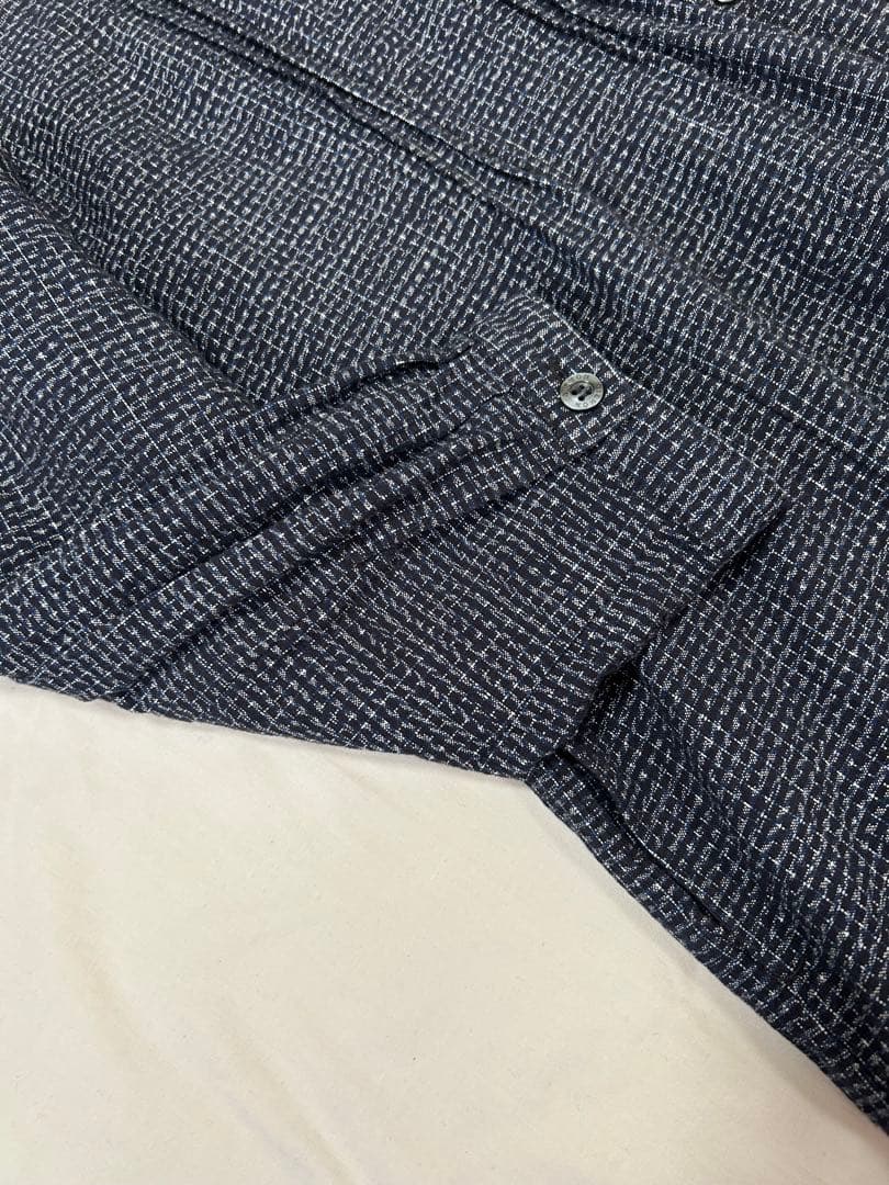 儀右衛門 藍染め 久留米絣 ブラウス シャツ ジャケット ギエモン