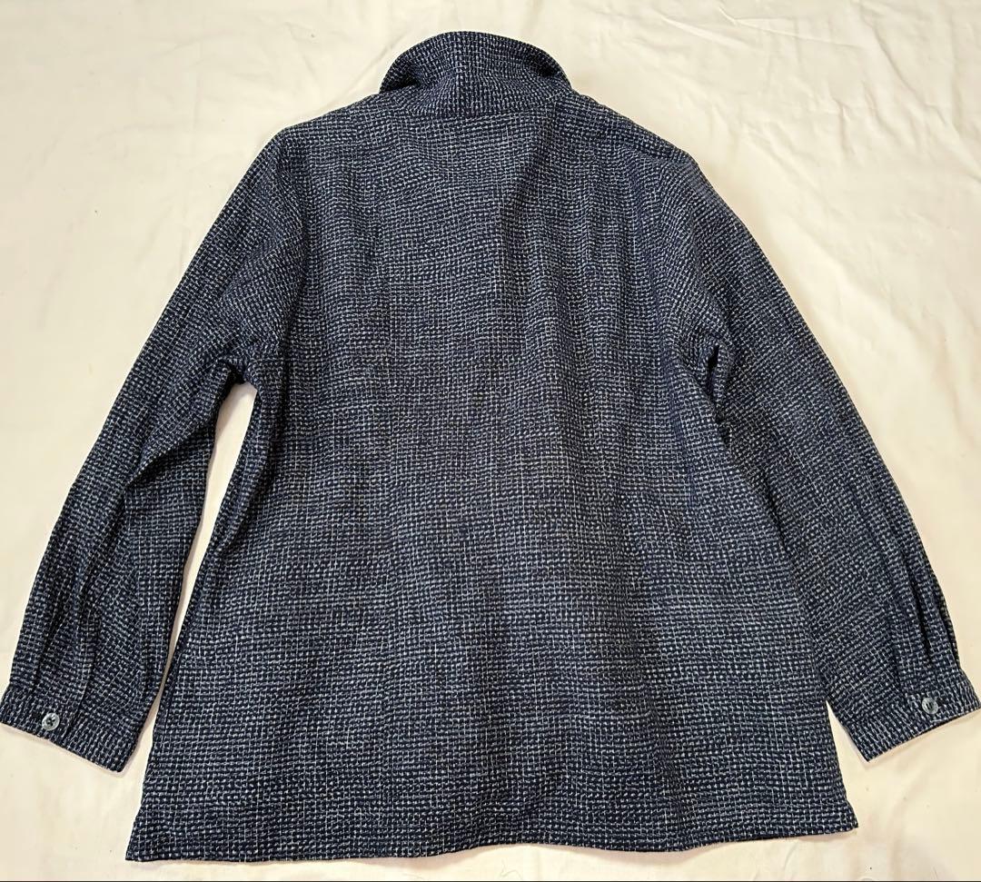 儀右衛門 藍染め 久留米絣 ブラウス シャツ ジャケット ギエモン