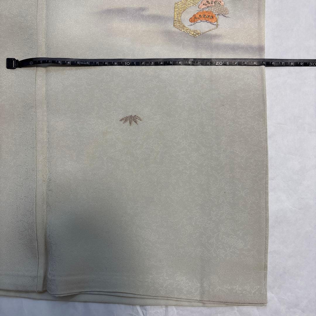 淡いグリーン 花柄刺繍 訪問着　美品　上品